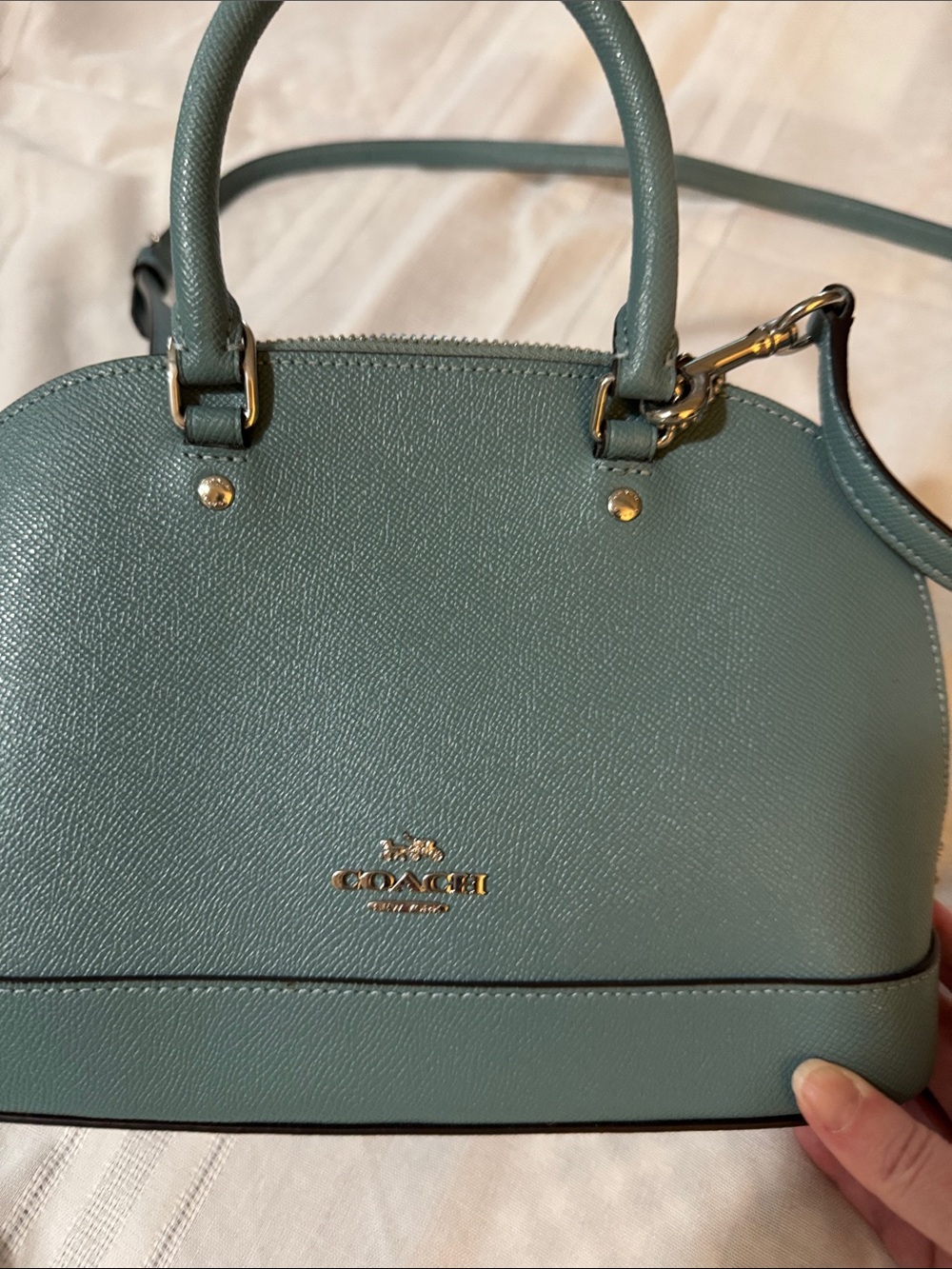 Coach Teal Dome Satchel with Detachable Strap - Picture 2 of 6